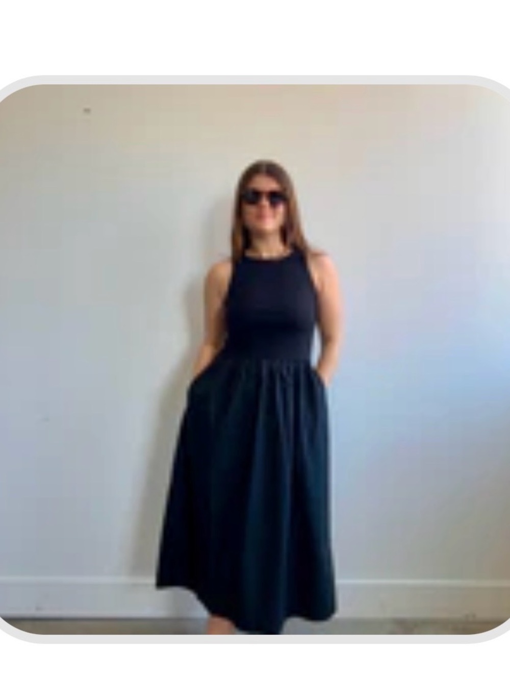 Frank & Oak The Mixed Fabric Dress with pockets -  in Black Size Small